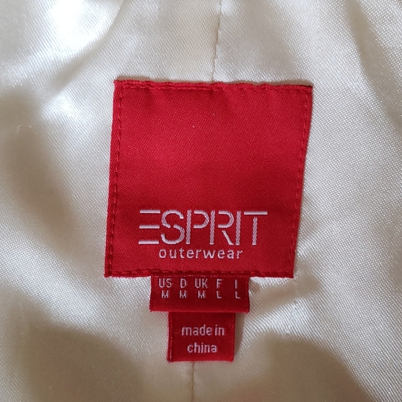 Esprit off white faux fur plush coat M - Picture 4 of 7